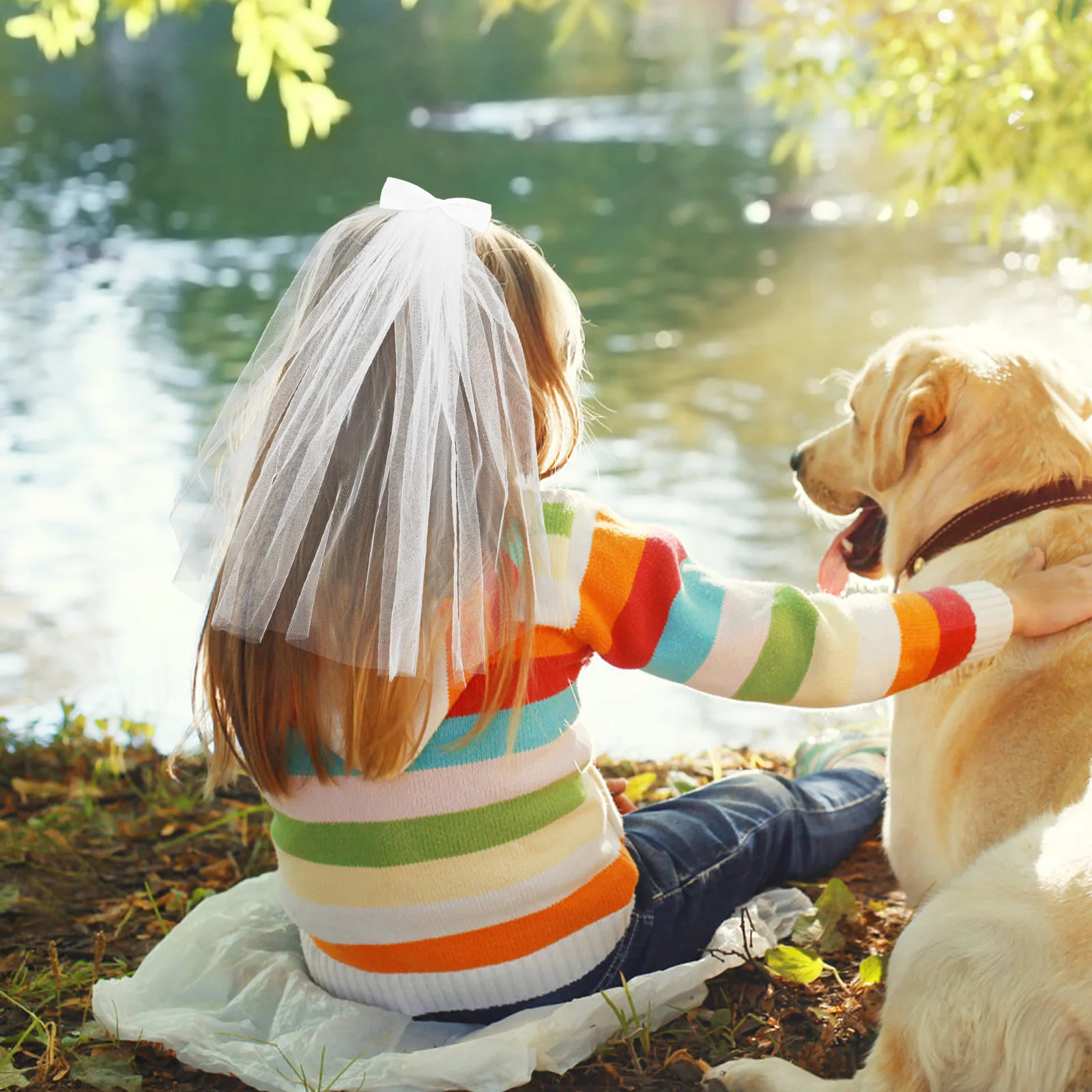 

Wedding Veil Princess Bridal Hair Accessories Eye catching Bowknot Design Kids Photo Prop Premium Dress Child Wedding