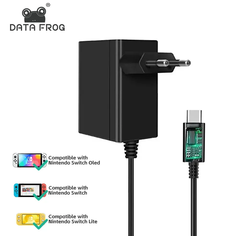 DATA FROG Fast USB C Charger Adapter for Handheld Console OLED Controllers EU US Plug Charging Accessory
