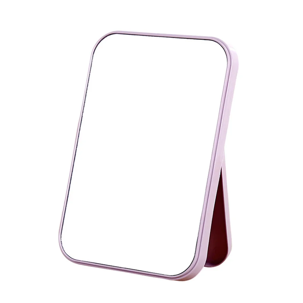 

Portable Facial Makeup Mirror Light Purple Foldable Design Travel Desktop Mirror High Definition Reflective Surface