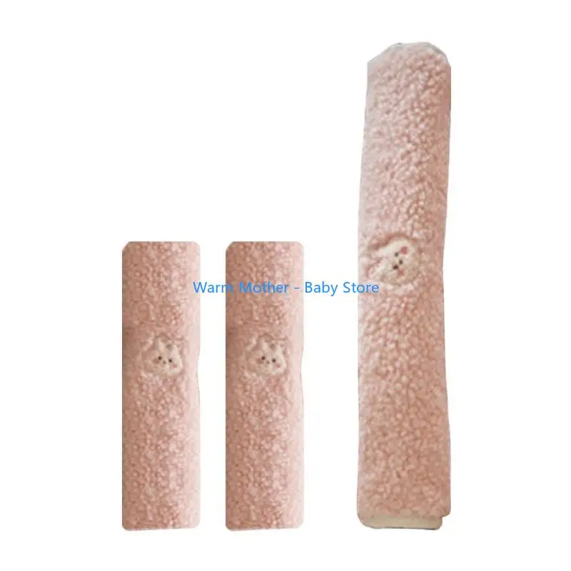 

Baby Strollers Armrest Protective Cover Set with Shoudler Belt Protections Sleeve Multifunctional Infants Burp Cloth 57QE