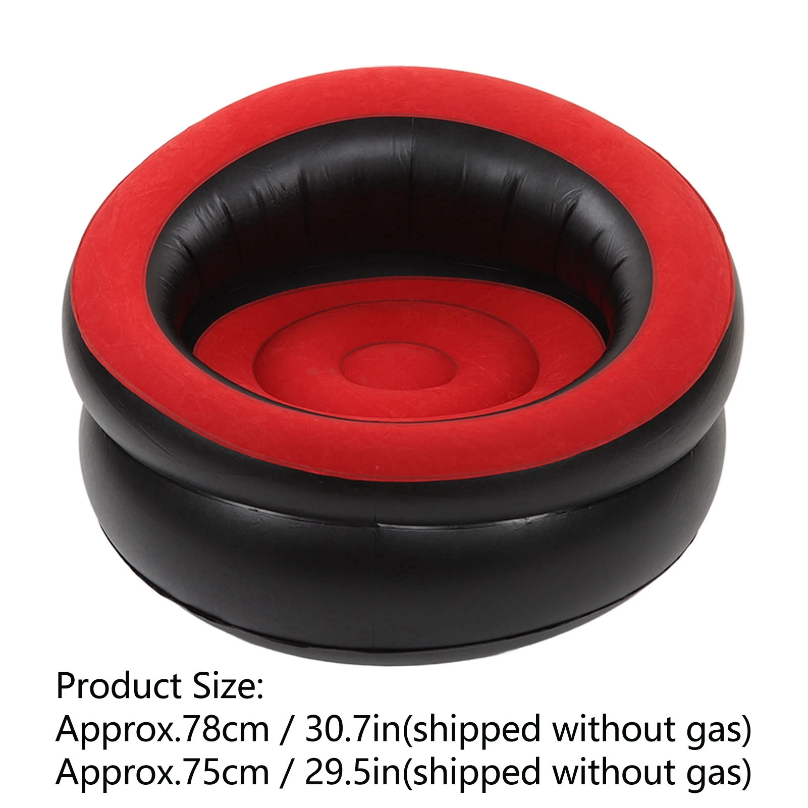 

Inflatable Couch Flocking Air Sofa Simple Inflatable Chair for Living Room Bedroom Reading Room Office Balcony Travel Red