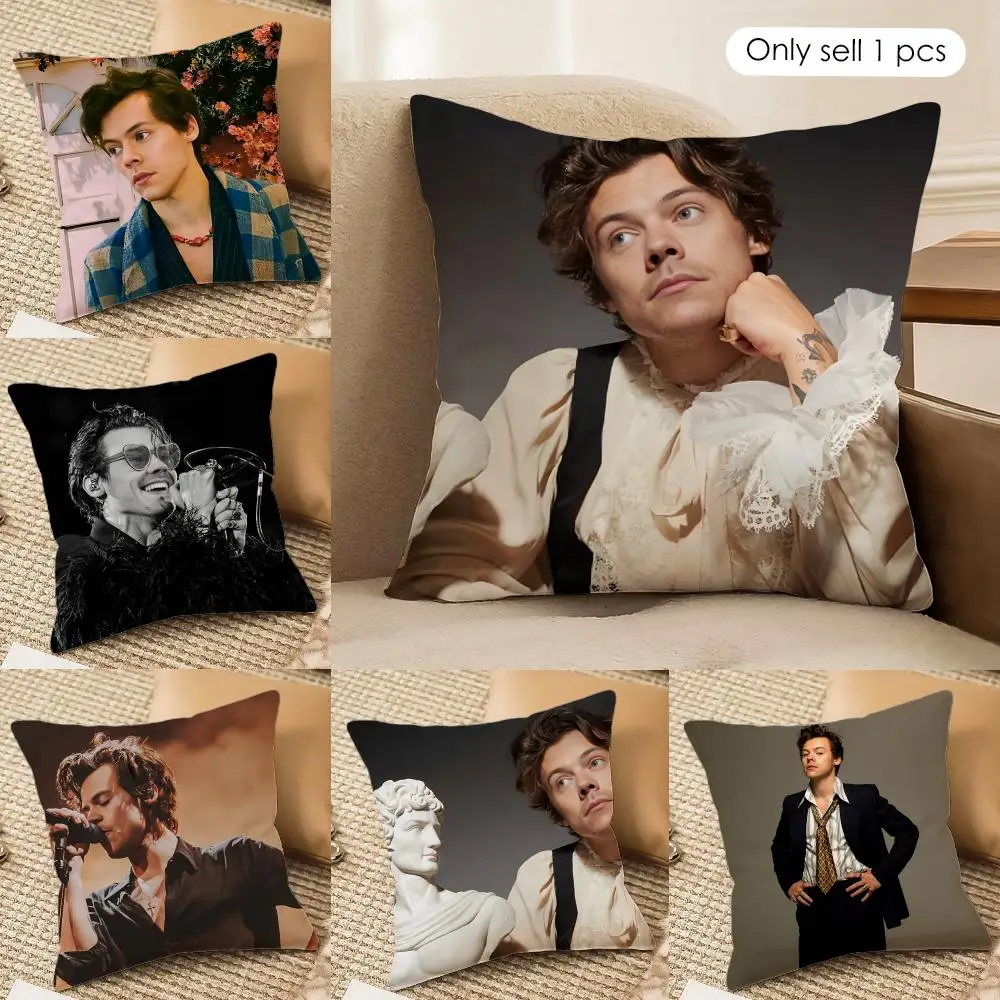 Singer H-Harry Music Cushion Cover Silky Short Plush Invisible Zipper Dustproof Sofa Pillow Case for Home Decor