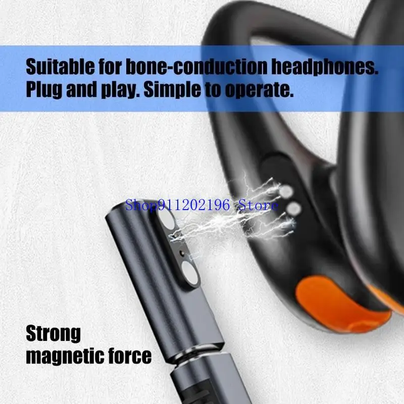 

P82A Женский USB C до 2 Pin 2,8 мм Магнитный зарядный адаптер для наушников с костной проводимостью Алюминиевый корпус