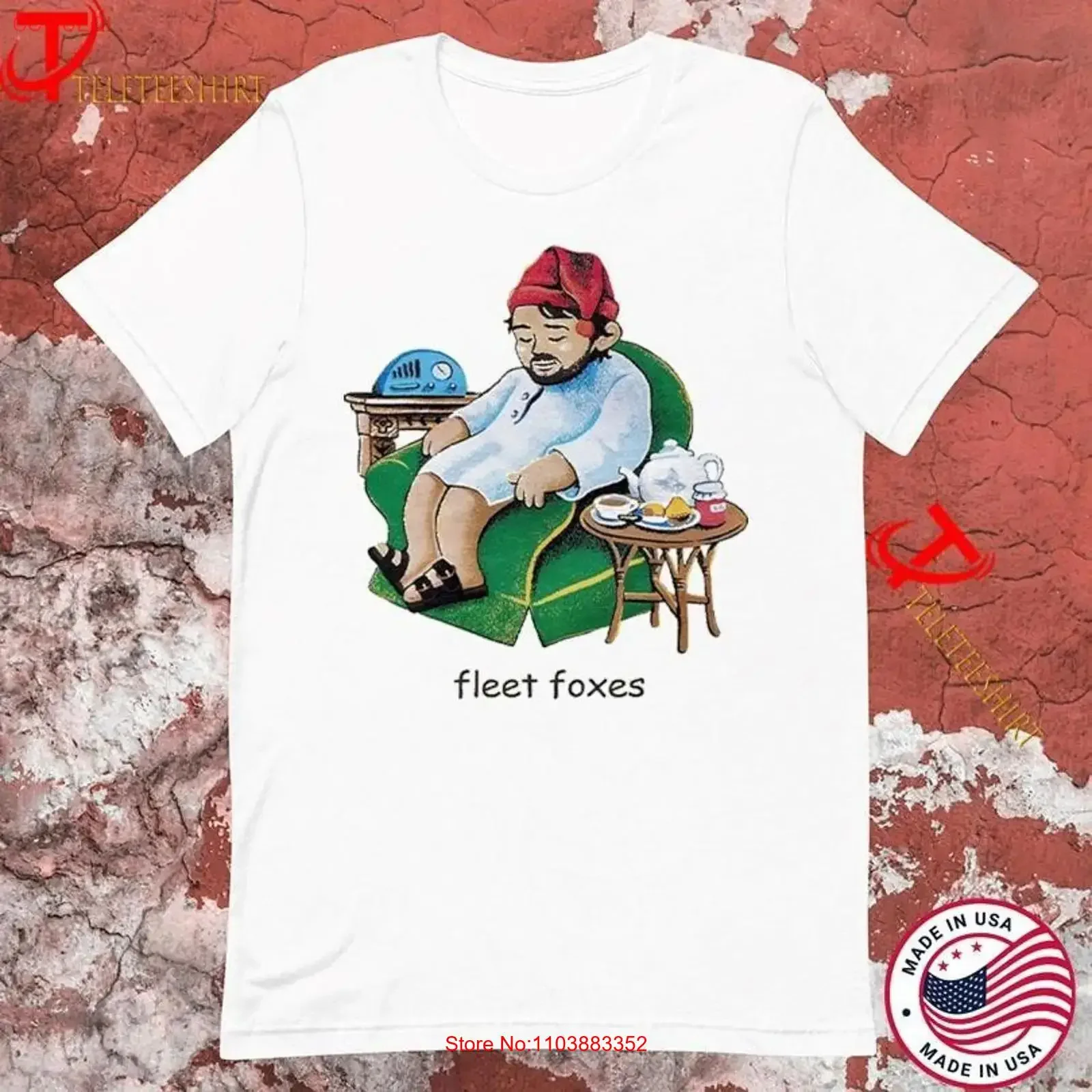 Camiseta de algodón blanca Fleet Foxes Sleepytime, talla completa S 5XL T270, estilo vintage, lavada, unisex, transpirable, para uso diario, a la moda