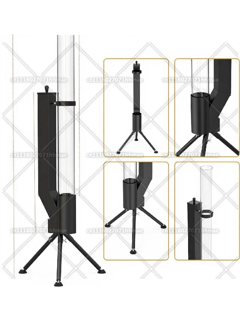 Modern Design Steel Patio Pellet Heater Rocket Fireplace Fire Tube Fire Pipe Column Stove with Torch for Villas