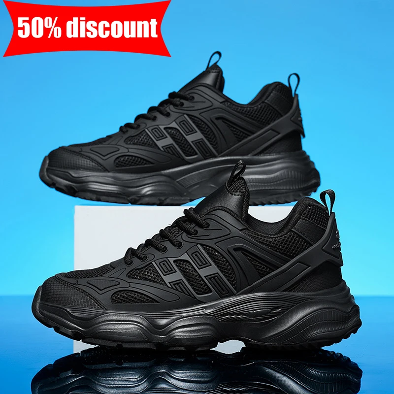 Zapatos Deportivos Para Hombre, Transpirables, Ligeros, De Malla, Con Suela Plana, Para Correr, Fitness, Moda 2026, Versátiles, Negros, Casuales_voghion.com