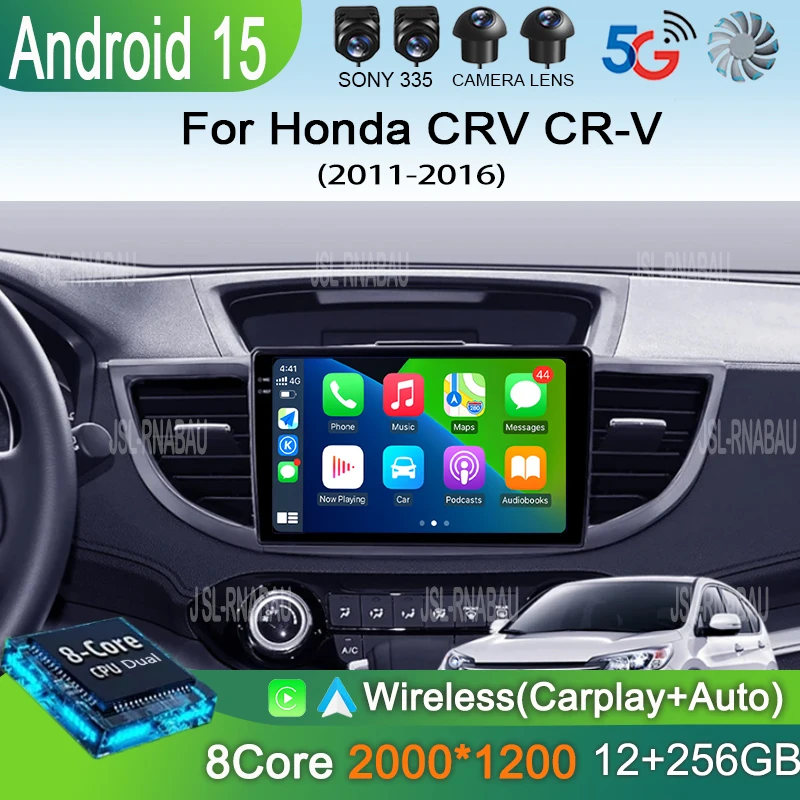 

Android 15 Carplay Car Radio For Honda CRV CR-V 2011 2012 2013 2014-2016 Multimedia Player GPS Navigation Head Unit 2din Stereo