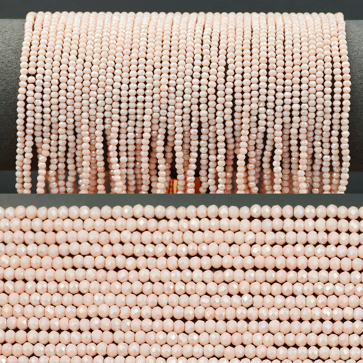 WLYeeS 2mm 150-750 Stücke Champagner Farbe Glas Perlen Flache Runde Lose Spacer Perlen Für Schmuck Frauen Halskette schmuck Machen DIY