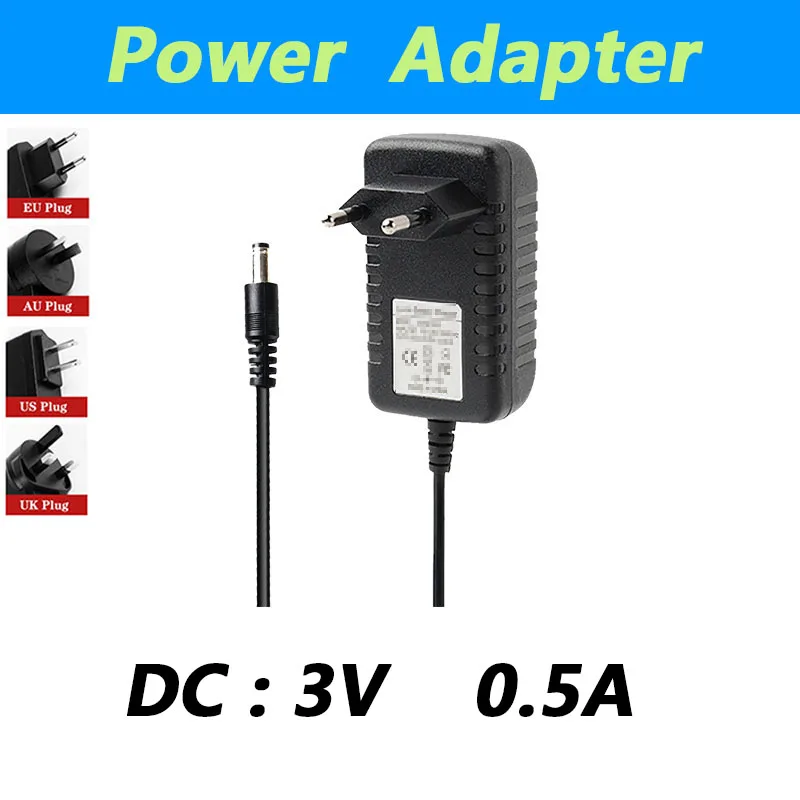 LAIMAIECO 3V 0.5A DC Adapter Power Supply DC3.5*1.35MM Charger SMPS EU US UK AU Plug