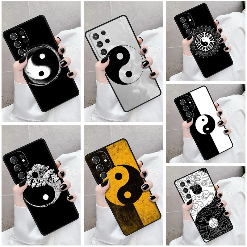 Phone Case For Samsung Galaxy S24 S23 S21fe S22 Ultra Plus Note 10 20 S8 S9 S10 Cover Taiji Eight Diagrams Yin-yang Pattern