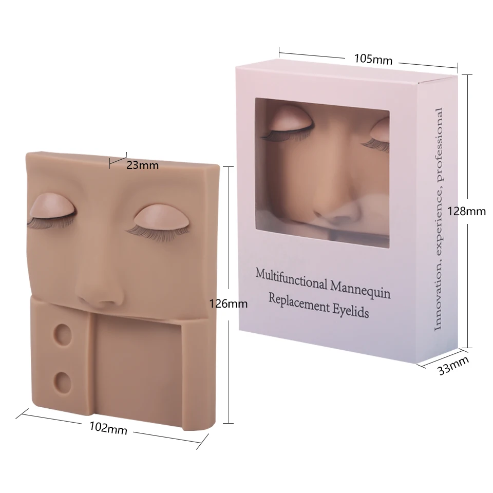 Professionelle Wimpern Mannequin Silikon Gesicht Wimpern Verlängerung Training Kit mit Ersatz Augenlider Wimpern Praxis Kopf Make-Up