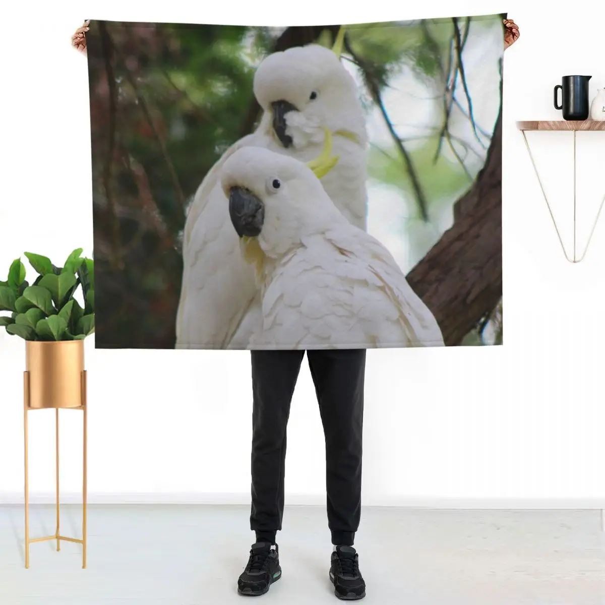 

Sulphur Crested Cockatoos in Sydney Throw Blanket Faux Fur Soft Warm Blanket for Bed