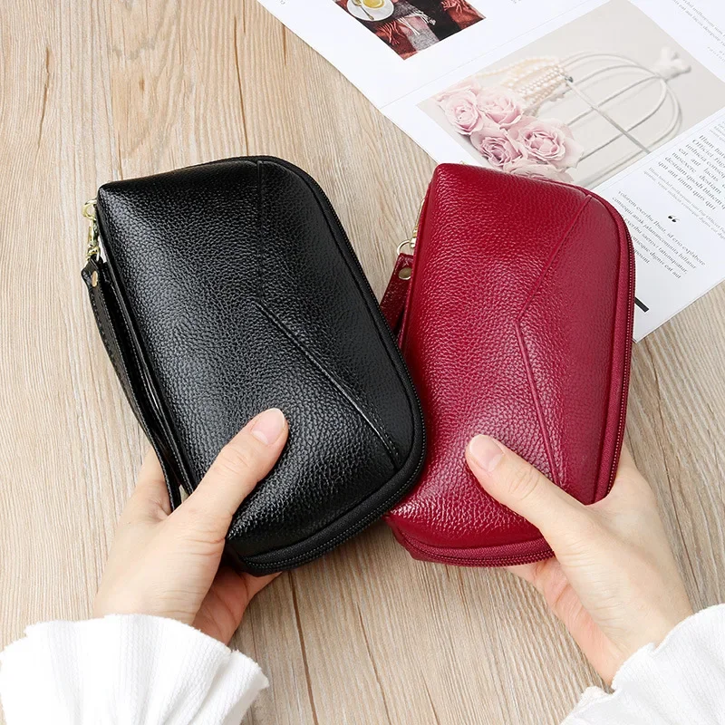 Leather Wallet Women Red/blue/pink/black Zipper Bags Female PU Leather Long Purse Fashion Mobile Phone Bag Luxury Handbags Purse