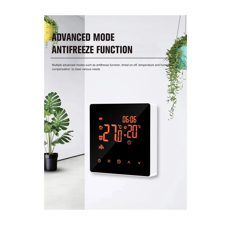 ABLL-Tuya Wifi Wireless Thermostat Touch Screen Temperature Controller Water/Electric Floor Heating Gas Boiler For Alexa(16A) Du