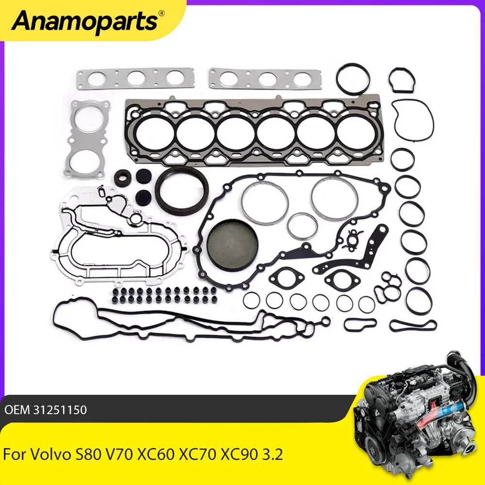 

Engine Overhaul Gasket Seals Kit For Volvo S80 V70 XC60 XC70 XC90 3.2 L6 B6324S 31254555 31251150 31679514