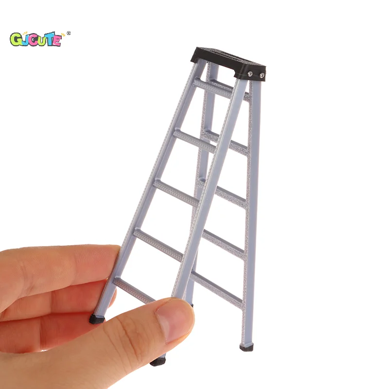 1:12 Dollhouse Mini Plastic Ladder Model Miniature Ladders Furniture Decor Toy Accessories Micro Scene Construction Props