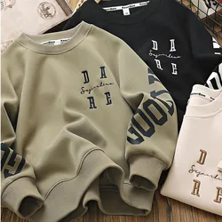 New Autumn Big Kids Sweatshirt Spring Boys Girls Long Sleeve Pullovers Children Cotton Sportswear Casual Tops Clothes 4-14 Years