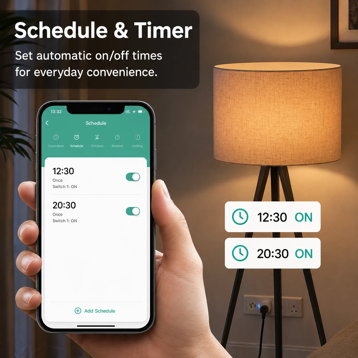 Tuya WiFi Smart Plug EU 20A Energy Monitoring Timer Socket App & Voice Control Smart Life Compatible With Alexa Google Home image 4