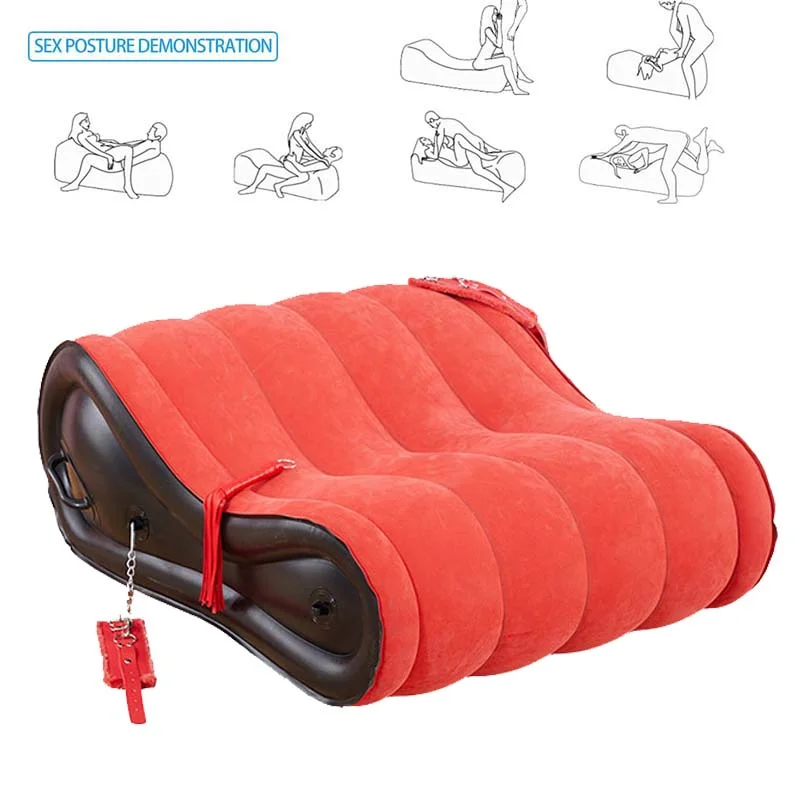 

Inflatable Position Sofa Sex Bed Sofa With Handcuffs Leg Cuffs Yoga Chaise Lounge Relax Chair Air Sofa Portable Sex Furniture