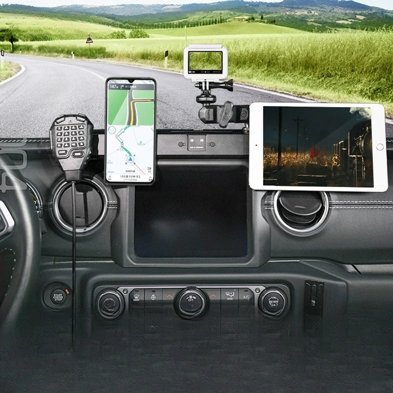 

Central control instrument panel Integrated bracket Modified guide rail Multifunctional walkie-talkie Mobile phone rack