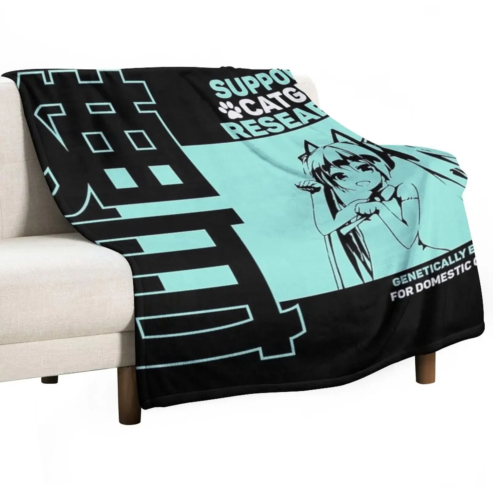 

catgirl Throw Blanket For Decorative Sofa Winter beds anime Blankets