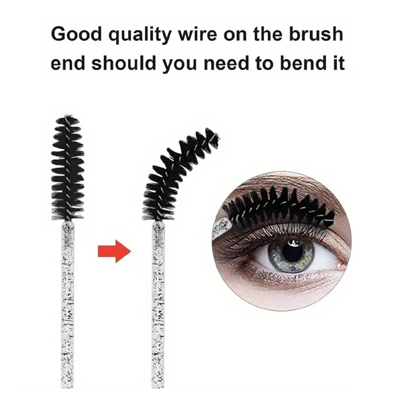 100 pezzi monouso pennelli per trucco in cristallo set di strumenti ciglia labbra micropennello mascara bacchette applicatore tampone strumenti per l'estensione delle ciglia