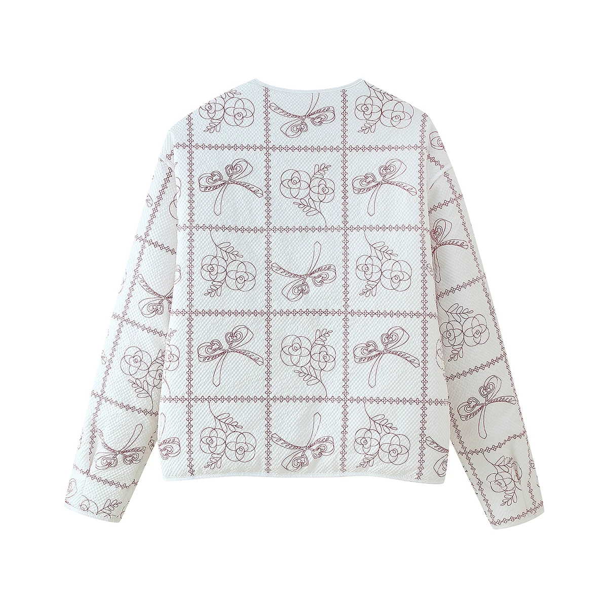 2025 Textured Print Cotton Jacket Elegant, Fashionable, New Style, Comfortable Office Wear, Casual, Versatile, Vintage, Sensual