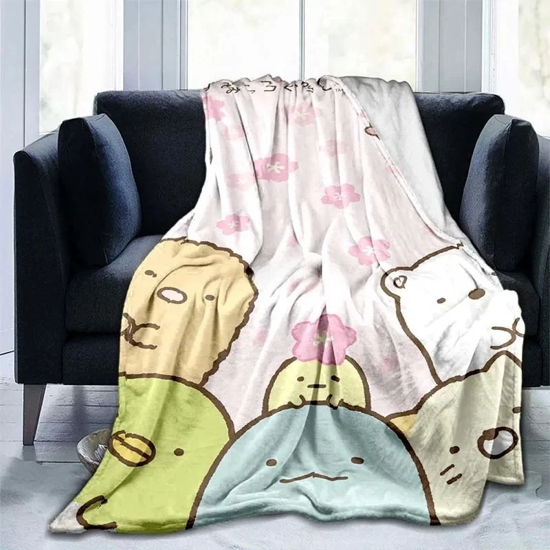 Fashion 3d Print Cartoons Sumikko Gurashi Cute Anime Modern Blanket Flannel Soft Plush Sofa Bed Throwing Blankets Home Textiles