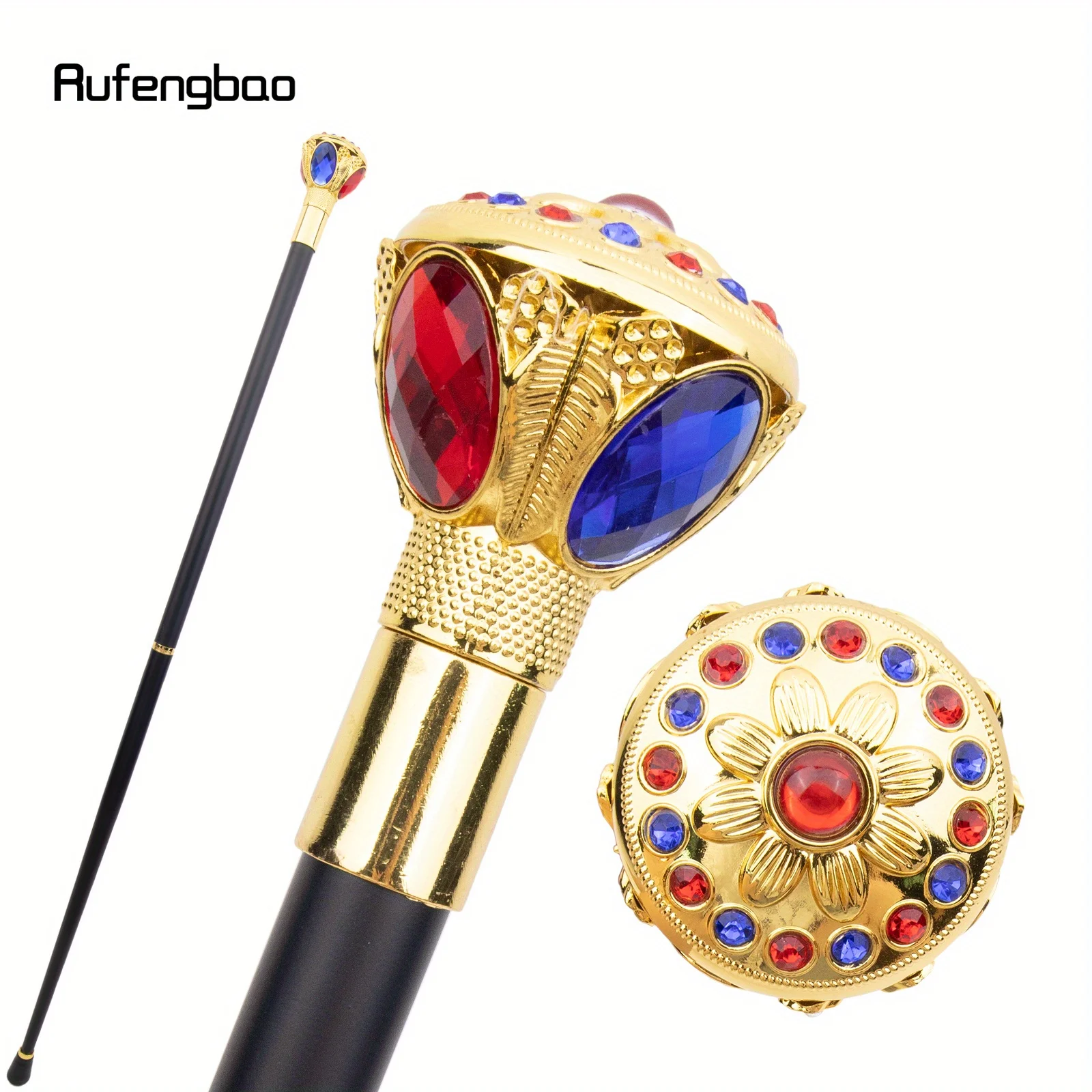 

Золотой, красный, синий цветочный шар, модная палочка, декоративная палочка для косплея, винтажная вечерние трость, Crosier, 91 см, сценическая трость для выступлений