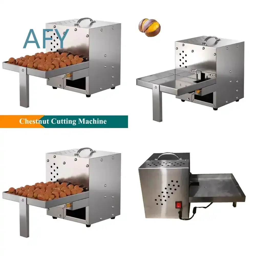 Commercial Electric Chinese Chestnut Splitter Opener Breaker Cutting Machine for Chestnut Processing Equipment 110-240V Food