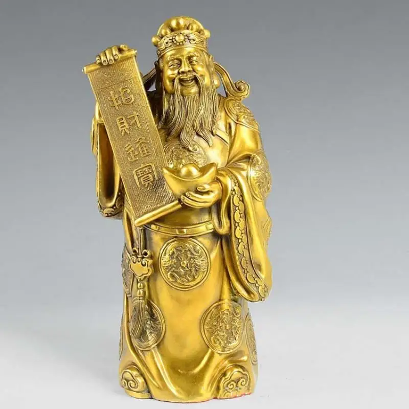 

God of Wealth Feng Shui Prosperity Statue - Ornament Decor Figurine Brass Lucky Room Decor Home Accessories