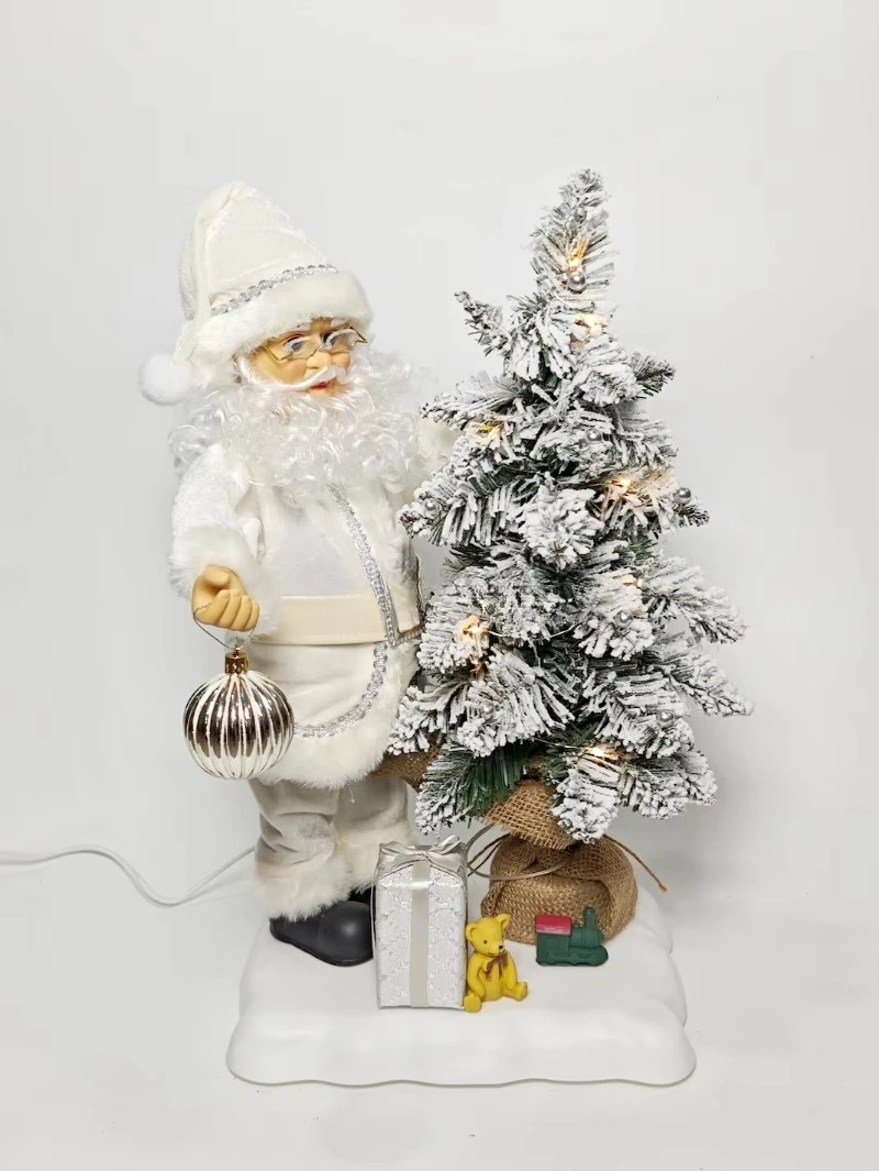 20 inch 50cm electric animation music Santa with Christmas tree Christmas decorations Christmas gifts factory wholesale