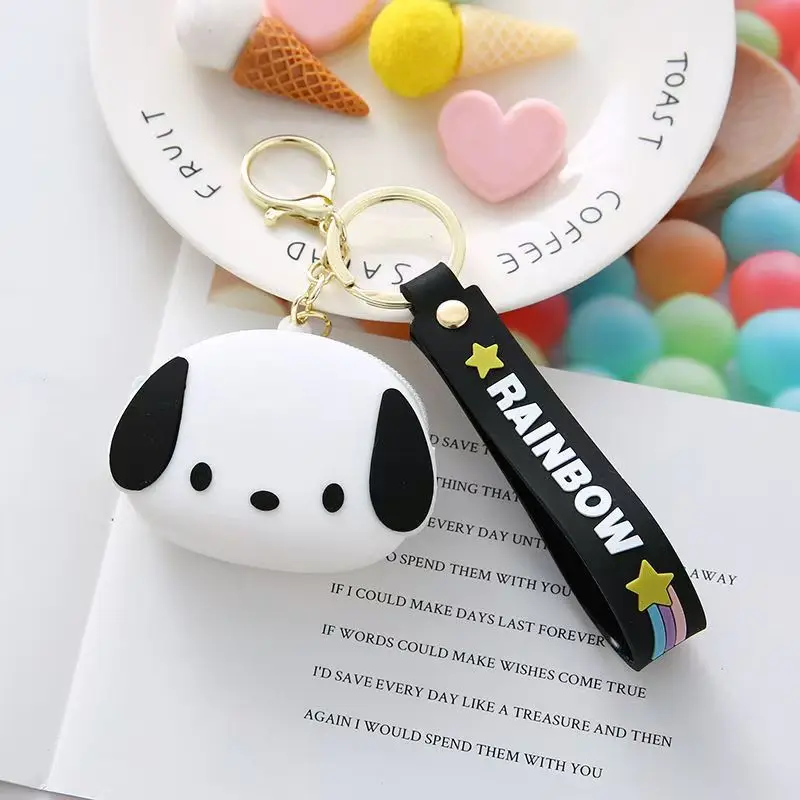 Cute Hello Kitty Coin Purse Fashion Cartoon Cinnamoroll Kuromi Mini Purse Keychain Bluetooth Headset Bag Bag Pendant Gifts