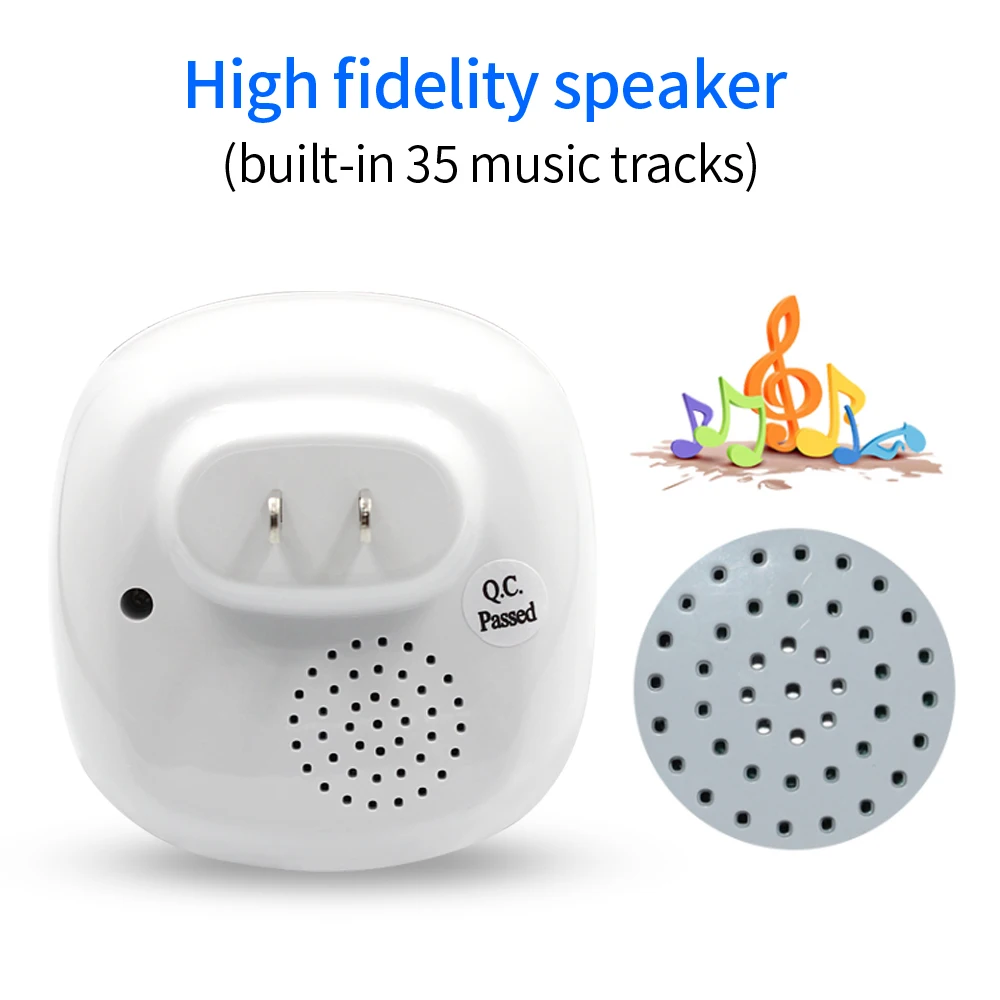 Wireless Doorbell Plug and Play 433MHz 200M Long Range 38 Tunes Touch Launcher Receiver USB Power Elderly Pager Home Security