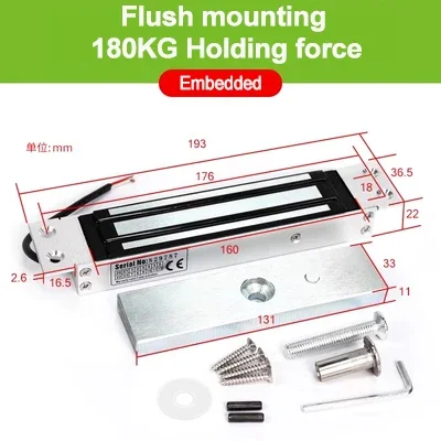 Waterproof 180KG 350LBS Holding Force Electric Magnetic Electromagnetic Lock for Access Control Out Swinging Door 12V DC