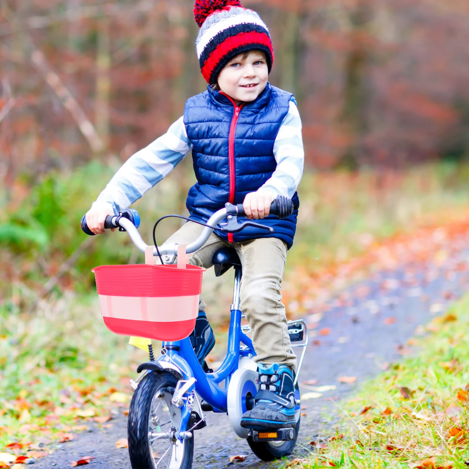 

2pcs Kid Bike Scooter Front Handlebar Storage Basket Durable Plastic Container Holds Bottles Snacks Most Balance
