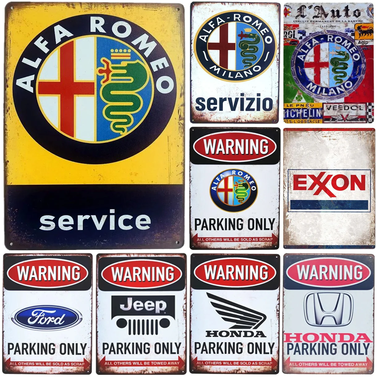 Warning Metal Tin Signs Parking Only Wall Decoration Plaque Vintage Poster Iron Painting for Man Cave Home Cafe Garden Club Bar