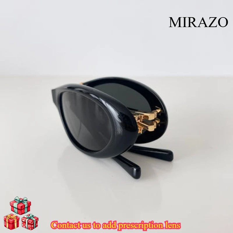 

New GM Style Frame Folding Sunglasses Oval Ultra Light acetate Fashionable Tour Black Sun Glasses Optical Myopia Glasses UV400