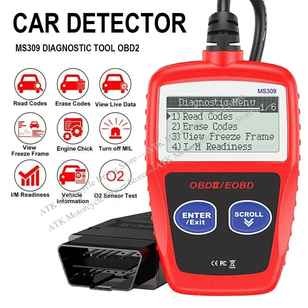 MS309 Reader Tool OBD2 General Motors Fault Code Reader Precision Engine Diagnostic Tool Scanner reads erases fault codes 2025