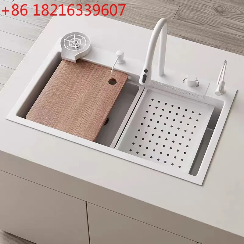 

Stainless steel sink, white vegetable basin, sink, vegetable basin, kitchen large single sink