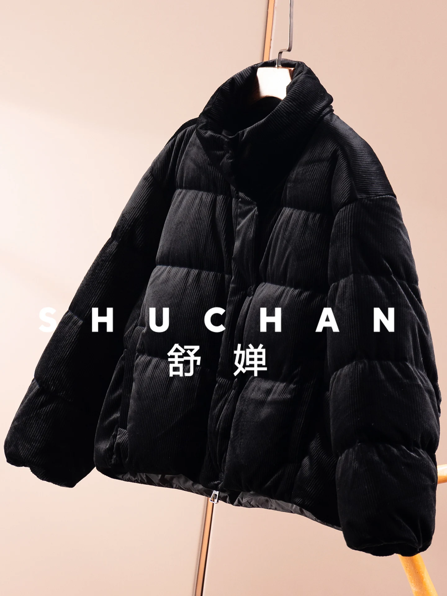 الرجعية المخملية 90 الصوف مزدوجة سستة الوقوف طوق الخبز أسفل سترة المرأة 54F3 معطف الشتاء النساء