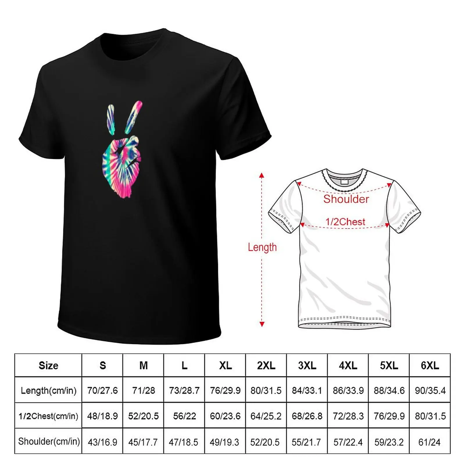 Tie Die V Victory Sign Symbol T-Shirt t shirt man plain T-Shirt