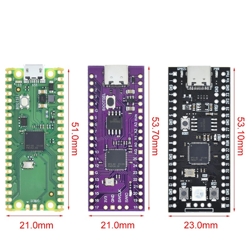 Raspberry Pi Pico Board RP2040 Dual-Core 264KB ARM Low-Power Microcomputers High-Performance Cortex-M0+ Processor