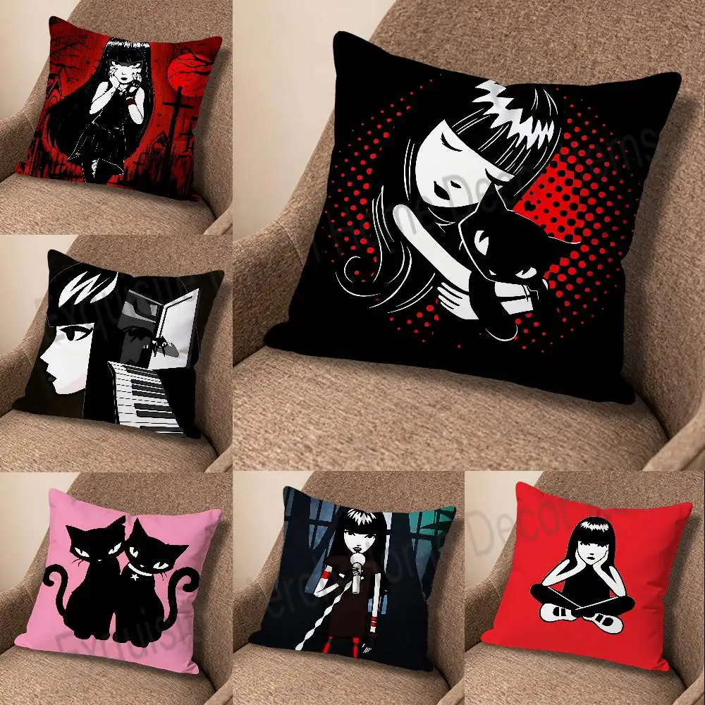 E-Emily The S-Stranges Anime Celebrity Merchandise All-Match Printed Pillow Case Sofa Car Office Room Decoration Protector