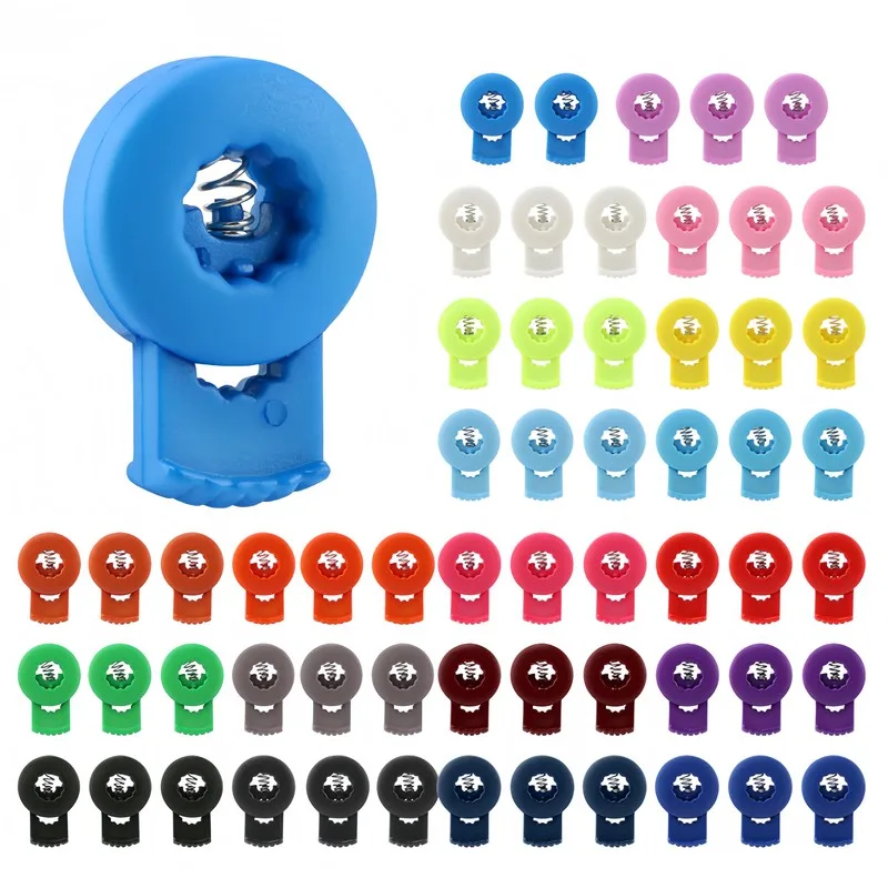 32 pcs Drawstring Cord Locks, Random Color Assortment, suitable for Backpack Drawstrings, Adjustable Spring Toggle