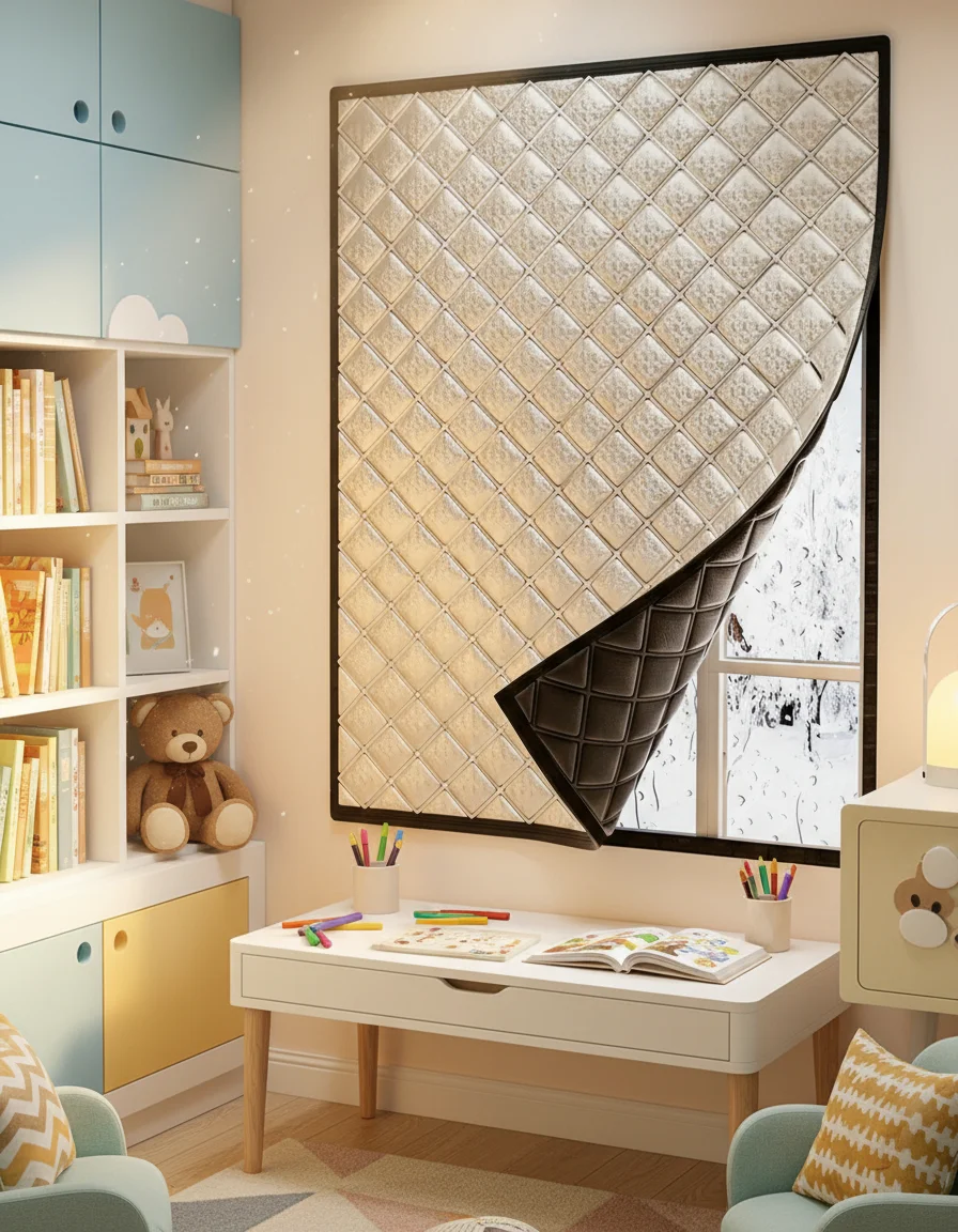 1 قطعة العزل وتوفير الطاقة الشتاء يندبروف التدفئة الصيف الحماية من الشمس ، يقلل من تكاليف تكييف الهواء ، توفير الأسرة Ele