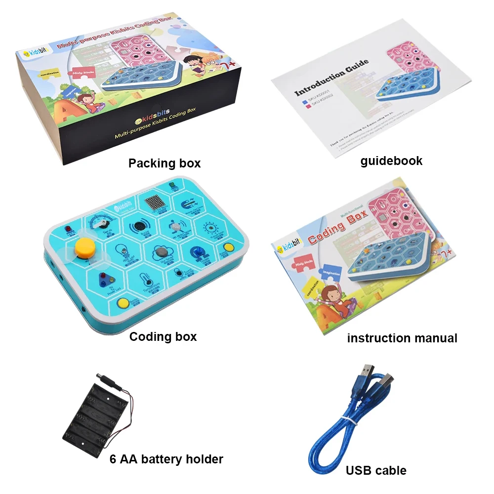 Kidsbits STEAM Maker Coding Box V1.0 Starter Kit Electronic Smart Toys for Arudino+Detailed Tutorial Kids friendly