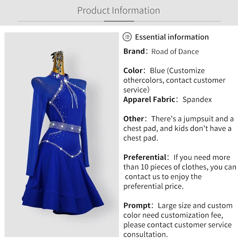 Lateinamerikanisches Tanzkleid für Damen, Wettbewerbskleid 2026, Sexy Outfit, Kabarett, Sport, Party, Ballsaal, Elegante Mädchen, Abschlussball, Karnevalskostüm – Detail 3