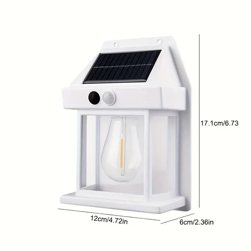 Solar Wall Lamp Outdoor LED Light Bulb Warm Light IP65 Waterproof Luminous Lighting Balcony Yard Garden Decoration Sensor Lights