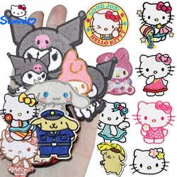 Sanrio Hello Kitty Cloth Stickers Anime Cartoon Kuromi My Melody Pochacco Cinnamoroll Embroidery Clothing Stickers DIY Patch